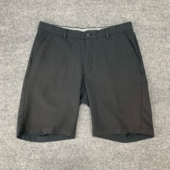 Greg Norman Chino Short Mens 34 Black Stretch Lightweight Flat Front Performance - Picture 2 of 10